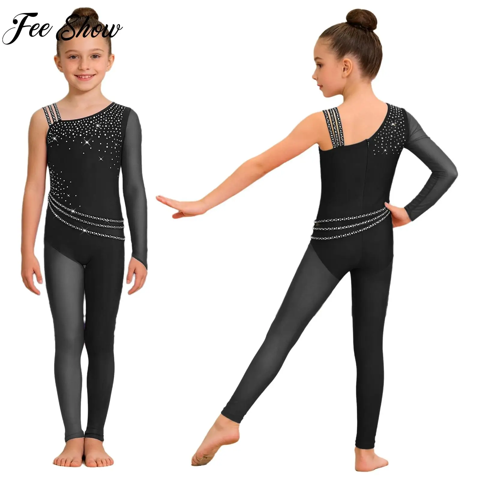 6-16Y Girls Gymnastics Leotard Asymmetrical Sparkly Rhinestone Mesh Dance Jumpsuit for Figure Skating Performance
6-16Y Girls Gymnastics Leotard Asymmetrical Sparkly Rhinestone Mesh Dance Jumpsuit for Figure Skating Performance