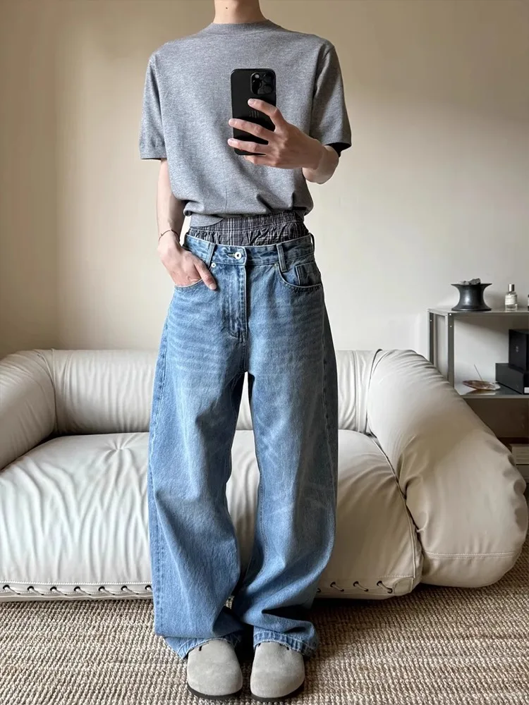 Waed Blue Men's Wide Leg Straight Cut Jeans Knife American Sle Lazy Old Money Trend Long Pants Youth Faion Jeans
Waed Blue Men's Wide Leg Straight Cut Jeans Knife American Sle Lazy Old Money Trend Long Pants Youth Faion Jeans