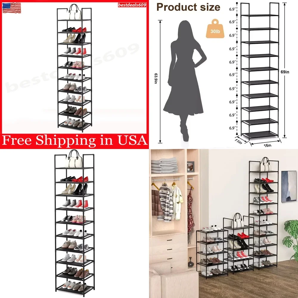 Shoe rack10 Tier Shoe Rack Tall Narrow Shoes Storage Organizer for 20-25 Pairs Boots Sandals Slippers Modern Space Saving
Shoe rack10 Tier Shoe Rack Tall Narrow Shoes Storage Organizer for 20-25 Pairs Boots Sandals Slippers Modern Space Saving