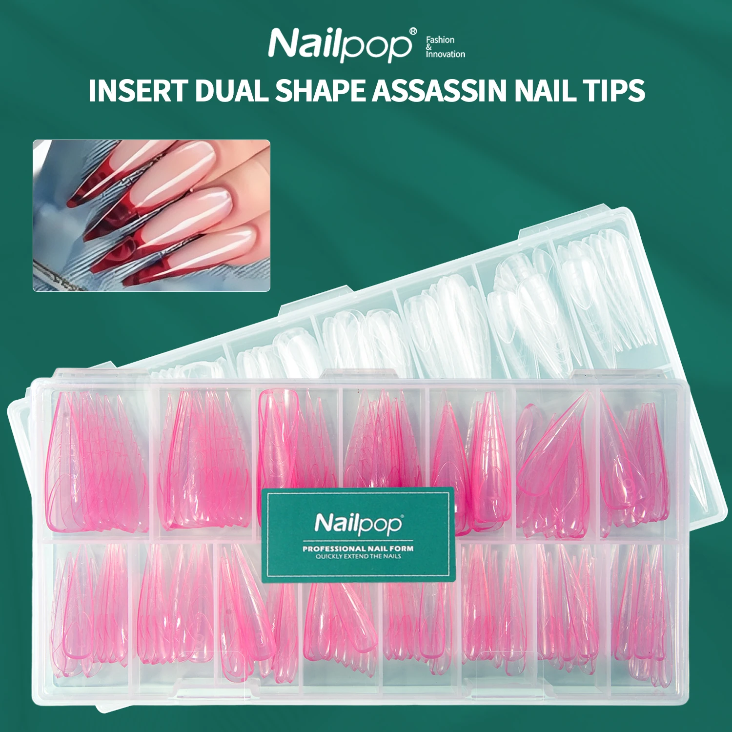 NAILPOP французские встроенные ногти двойной формы трапециевидные каплевидные прозрачные акриловые полиэтиленовые инструменты для наращивания ногтей 150 шт.
NAILPOP французские встроенные ногти двойной формы трапециевидные каплевидные прозрачные акриловые полиэтиленовые инструменты для наращивания ногтей 150 шт.