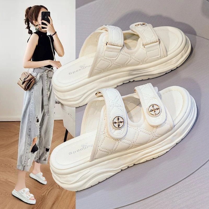 Slides Outside Women's Slippers and Ladies Sandals Leather Open Toe Flip Flops Height Shoes on Offer Waterproof Summer Footwear
Slides Outside Women's Slippers and Ladies Sandals Leather Open Toe Flip Flops Height Shoes on Offer Waterproof Summer Footwear