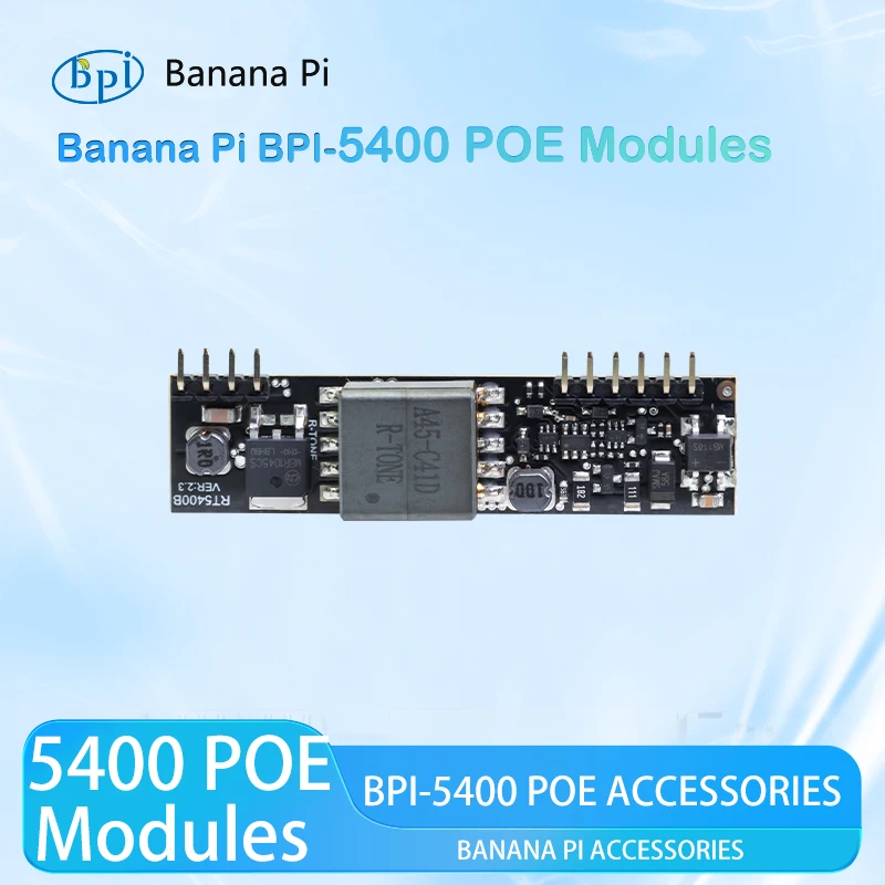 Модуль Banana Pi BPI-5400 12 В POE Аксессуар для BPI-F3 и BPI-R4 
Модуль Banana Pi BPI-5400 12 В POE Аксессуар для BPI-F3 и BPI-R4
