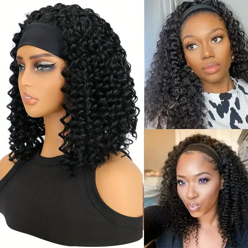 African Lady Black Short Curly Wig with Synthetic Fiber Cap Hair Band Headband Wig Accessories
African Lady Black Short Curly Wig with Synthetic Fiber Cap Hair Band Headband Wig Accessories