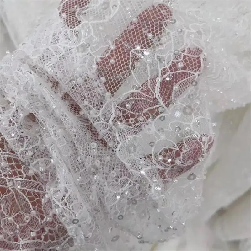 3 Yards New Eyelash Bead Sparkling Lace Fabric French Lace Luxury Evening Dress Handmade High End Customized Wedding Fabric
3 Yards New Eyelash Bead Sparkling Lace Fabric French Lace Luxury Evening Dress Handmade High End Customized Wedding Fabric