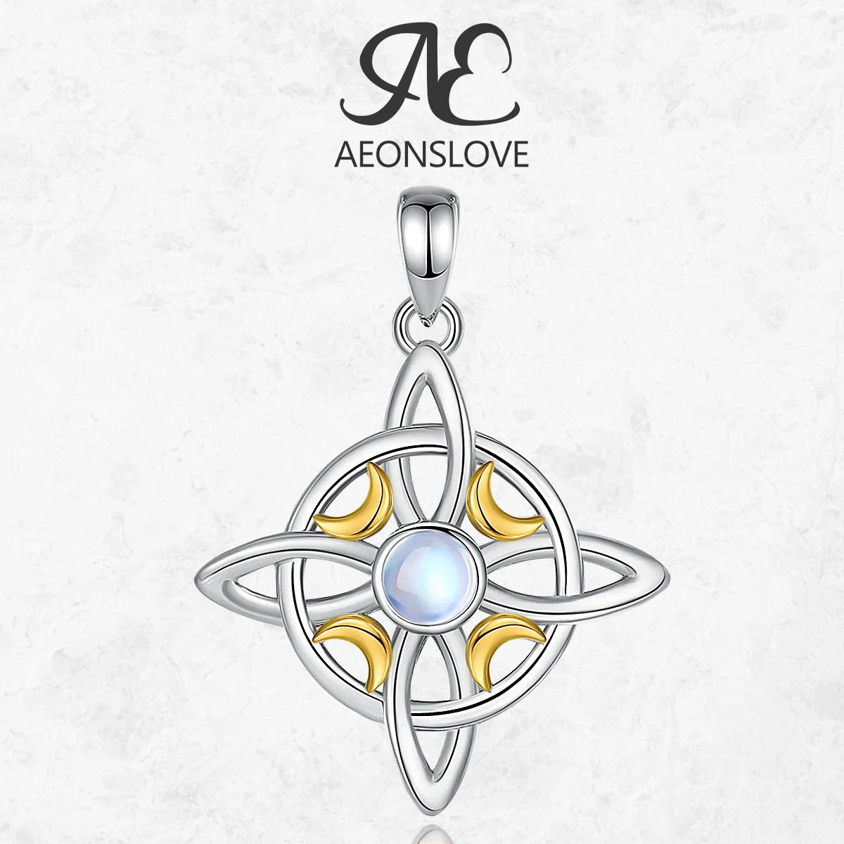 AEONSLOVE 925 Sterling Silver Celtic Knot Necklace Moonstone Witch Pendant Amulet Irish Spiritual Jewelry Party Gift for Women
AEONSLOVE 925 Sterling Silver Celtic Knot Necklace Moonstone Witch Pendant Amulet Irish Spiritual Jewelry Party Gift for Women