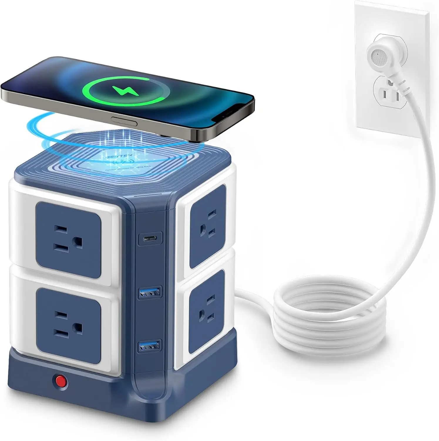 20W USB C Power Strip with Wireless Charger, 8-Outlet Surge Protector, 3 USB Ports, 4000 Joules, ETL Listed
20W USB C Power Strip with Wireless Charger, 8-Outlet Surge Protector, 3 USB Ports, 4000 Joules, ETL Listed