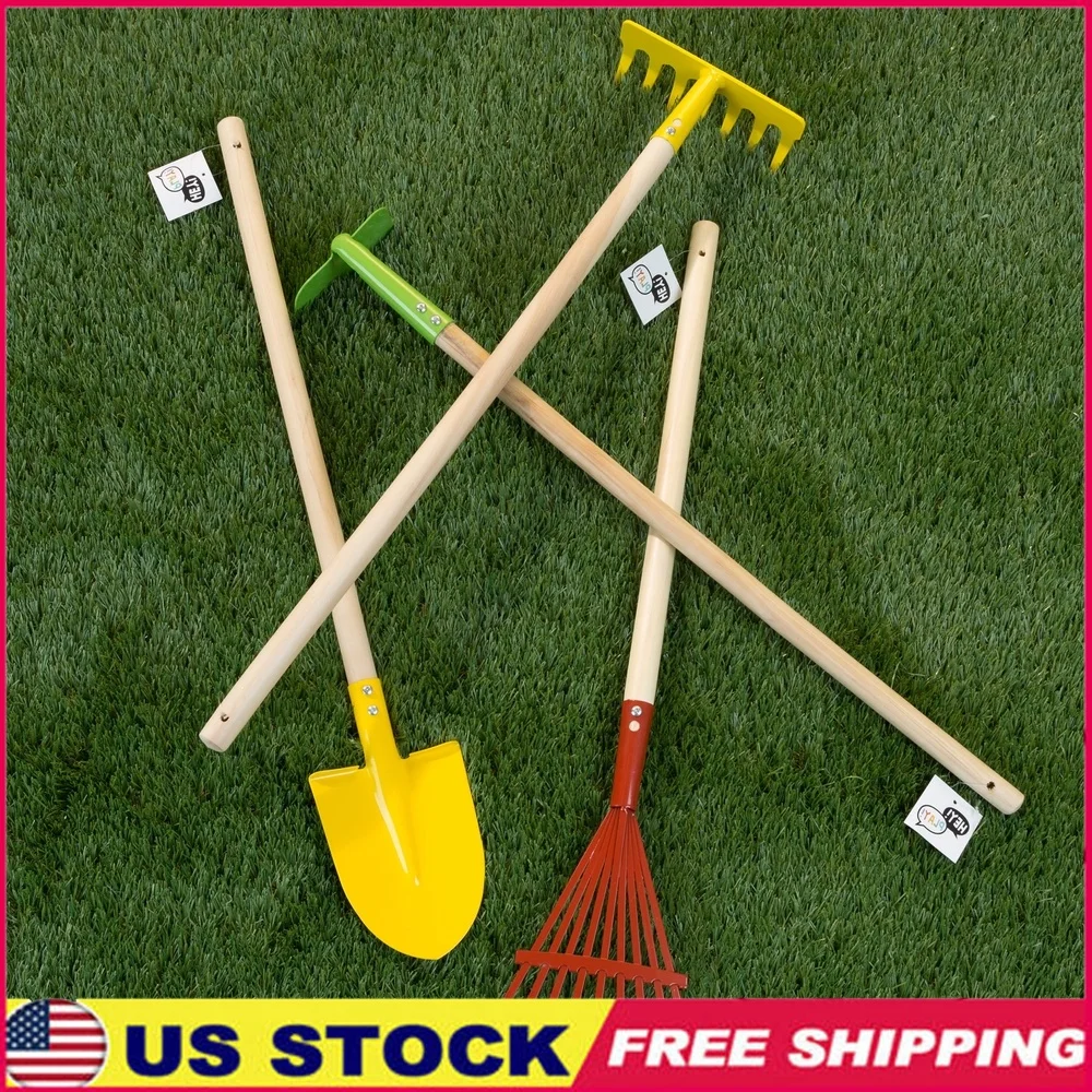Kid's Garden Tool Set 4-Piece Wooden Handles Safe Edges Durable Metal Tools Outdoor Activity Learning Gardening Nature 
Kid's Garden Tool Set 4-Piece Wooden Handles Safe Edges Durable Metal Tools Outdoor Activity Learning Gardening Nature
