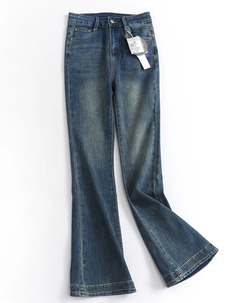 High Waist Blue Faded Slim Fit Pocket Jeans Women's Pants Casual Long Cotton Stretch Denim Bootcut Trousers for Ladies
High Waist Blue Faded Slim Fit Pocket Jeans Women's Pants Casual Long Cotton Stretch Denim Bootcut Trousers for Ladies