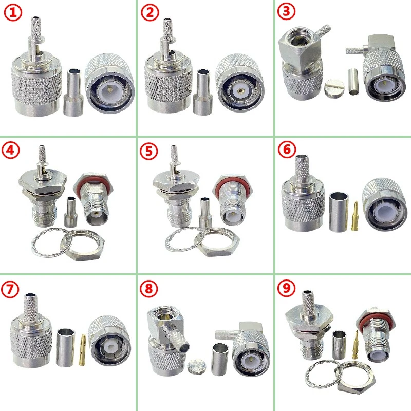 5PCS TNC Male Female Connector RPTNC Water Proof Crimp for RG316 RG174 RG58 LMR195 LMR195 RG142 Cable Fast Delivery Brass Coax
5PCS TNC Male Female Connector RPTNC Water Proof Crimp for RG316 RG174 RG58 LMR195 LMR195 RG142 Cable Fast Delivery Brass Coax