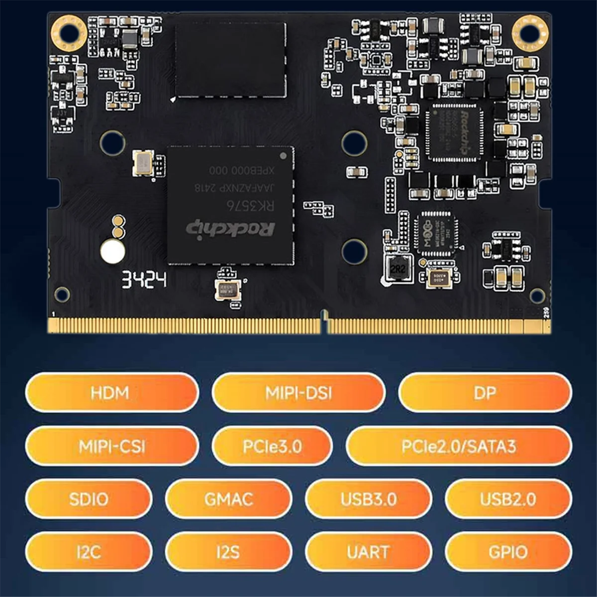 For Luckfox Core 3576 Module RK3576 8-Core 2.2G 6TOPS 4K Display /Dual Gigabit Ethernet /DDR4X RAM 4GB
For Luckfox Core 3576 Module RK3576 8-Core 2.2G 6TOPS 4K Display /Dual Gigabit Ethernet /DDR4X RAM 4GB