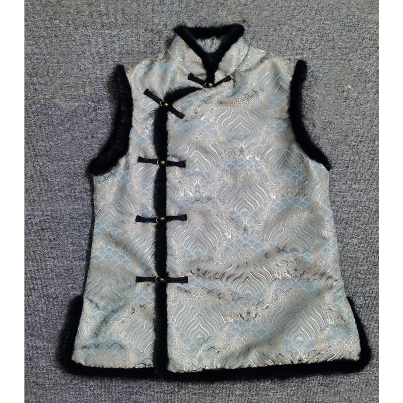 Design Retro Old-Fashioned Modified Fur Men's plus-Sized Chinese Tang Suit Vest
Design Retro Old-Fashioned Modified Fur Men's plus-Sized Chinese Tang Suit Vest