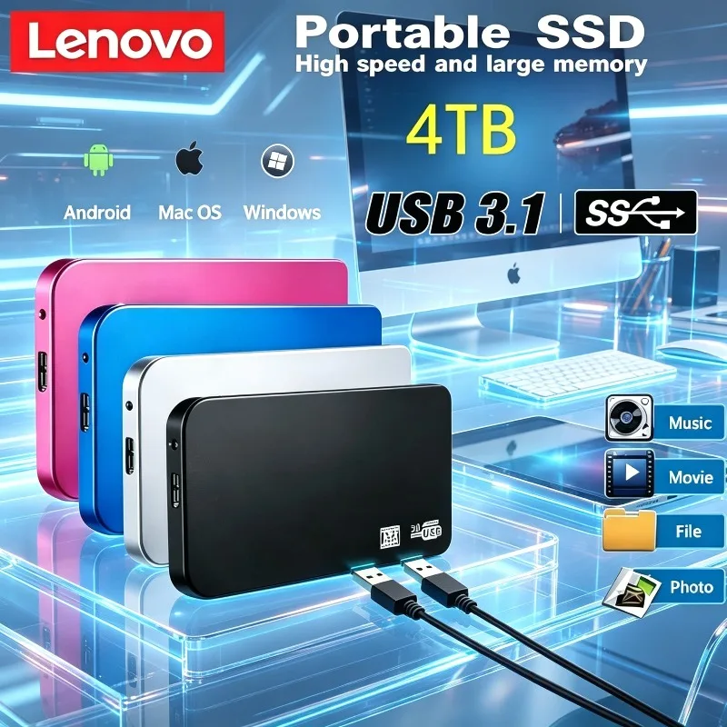 Lenovo With USB3.0 Cable ABS 4TB SSD for SSD External Storage HDD Box Enclosure Mobile Hard Drive Cases
Lenovo With USB3.0 Cable ABS 4TB SSD for SSD External Storage HDD Box Enclosure Mobile Hard Drive Cases