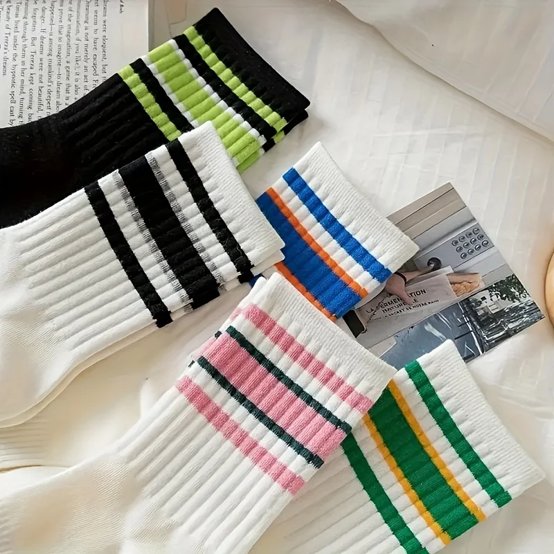 5 пар мягких красочных полосатых носков, спортивные носки унисекс среднего возраста — идеальный подарок для мужчин и женщин | Осенние новые поступления
5 пар мягких красочных полосатых носков, спортивные носки унисекс среднего возраста — идеальный подарок для мужчин и женщин | Осенние новые поступления