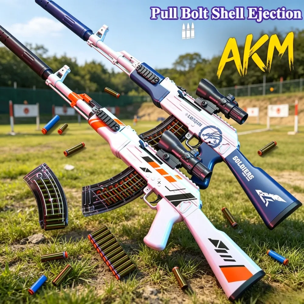 AK47 Shell Ejection EVA Soft Bullet Toy Gun Manual Loading Assault Rifle Model Outdoor CS Fighting Game Christmas Gift
AK47 Shell Ejection EVA Soft Bullet Toy Gun Manual Loading Assault Rifle Model Outdoor CS Fighting Game Christmas Gift