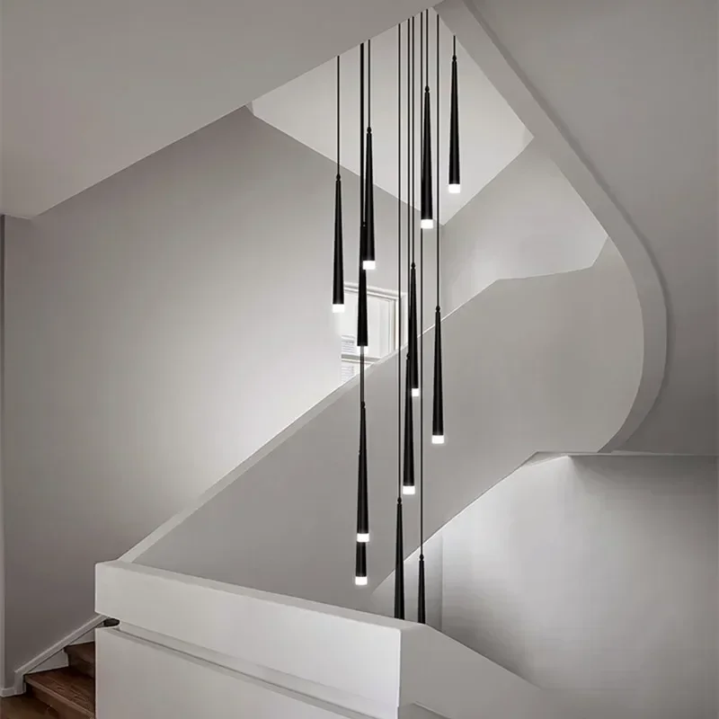 Stair Chandelier Modern Duplex Building Living Room Pendant Lamp Home Decor Nordic Restaurant Loft Black Long LED Hanging Lights
Stair Chandelier Modern Duplex Building Living Room Pendant Lamp Home Decor Nordic Restaurant Loft Black Long LED Hanging Lights