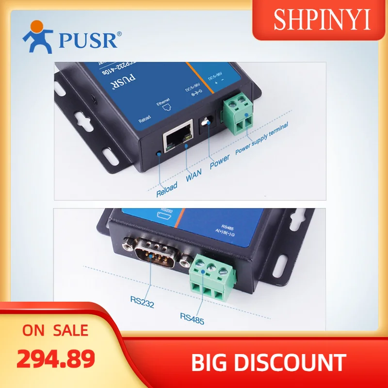 USR-TCP232-410S-RT RS485 Устройства RS232 к Ethernet IoT Программное обеспечение Поддержка двойного сторожевого таймера Прозрачный TCP/UDP/HTTP
USR-TCP232-410S-RT RS485 Устройства RS232 к Ethernet IoT Программное обеспечение Поддержка двойного сторожевого таймера Прозрачный TCP/UDP/HTTP