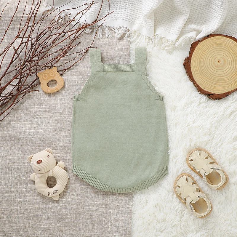 Newborn Baby Bodysuit Cotton Knitted Girl Boy Jumpsuit Sleeveless Infant Kid Sling Clothes 0-18M Fashion Solid Overalls Playsuit
Newborn Baby Bodysuit Cotton Knitted Girl Boy Jumpsuit Sleeveless Infant Kid Sling Clothes 0-18M Fashion Solid Overalls Playsuit