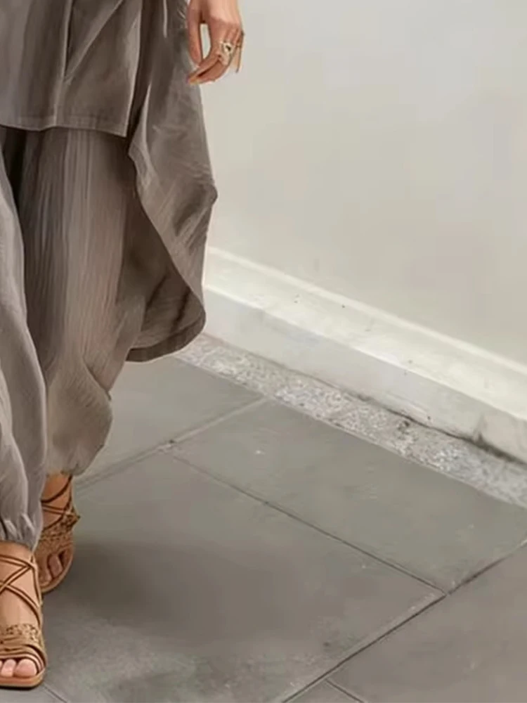 Casual Sleeveless Women Summer 2 Piece Set O-neck Irregular Top + Wide Leg Pants Set Loose Simple Female Two Piece Sets
Casual Sleeveless Women Summer 2 Piece Set O-neck Irregular Top + Wide Leg Pants Set Loose Simple Female Two Piece Sets