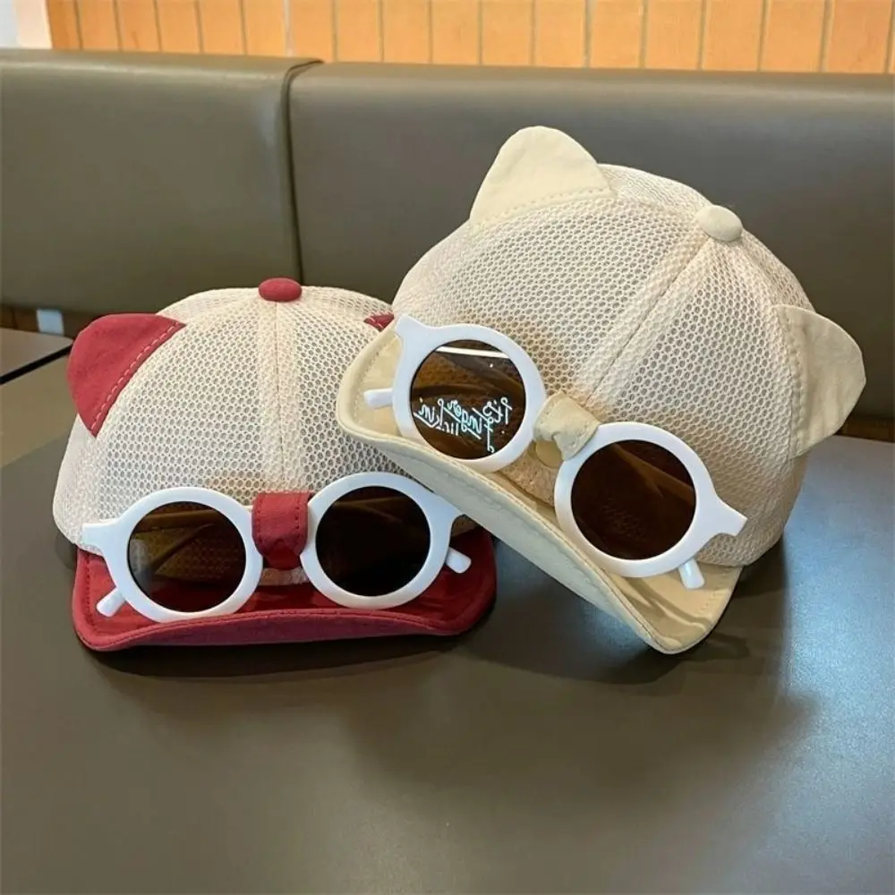 Mesh Children's Hat with Sunglasses Breathable Cat Ear Kids Baseball Cap Lightweight Detachable Sunglasses Infant Sun Hat
Mesh Children's Hat with Sunglasses Breathable Cat Ear Kids Baseball Cap Lightweight Detachable Sunglasses Infant Sun Hat