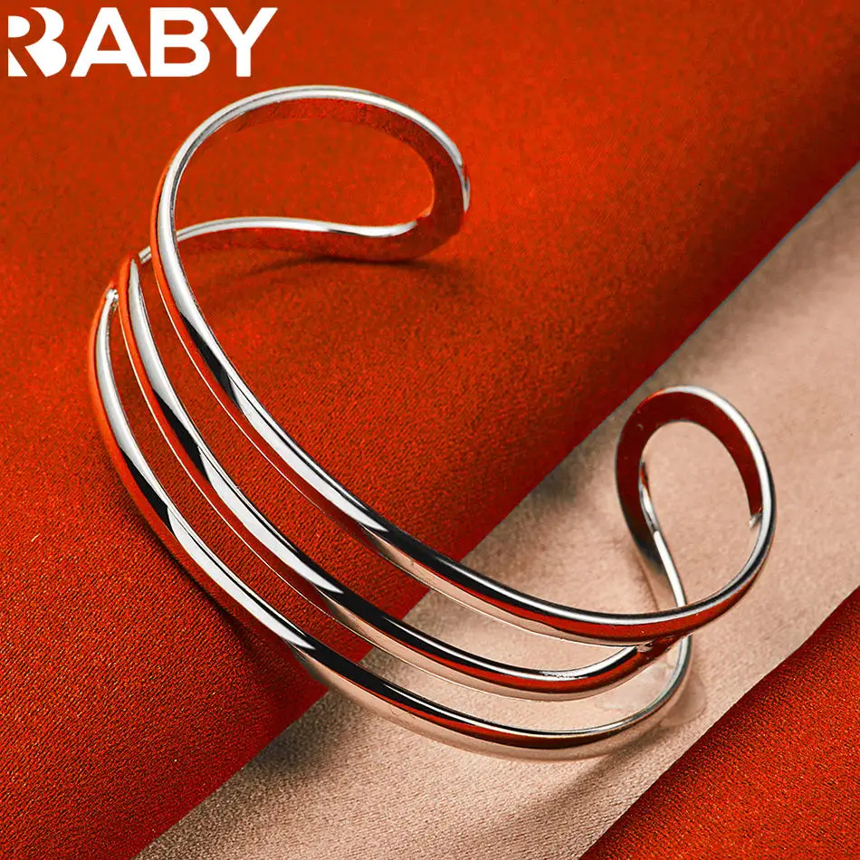 URBABY 925 Sterling Silver 65mm Coil Open Bracelet For Men and Women Fashion Jewelry Simple Classic Generous Party Accessories
URBABY 925 Sterling Silver 65mm Coil Open Bracelet For Men and Women Fashion Jewelry Simple Classic Generous Party Accessories