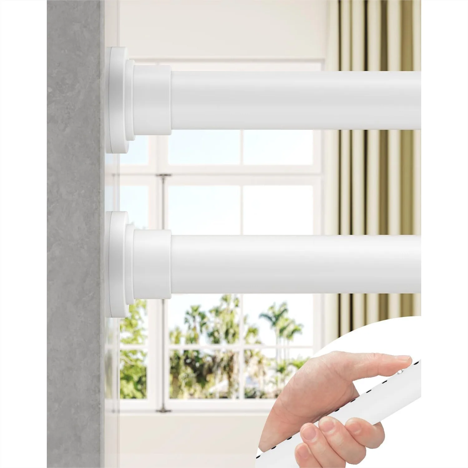 Tension Curtain Rod for Window, 2 Pack 83-123 Inches Heavy Duty No Drilling, Anti-Slip Adjustable Spring Loaded Shower Rod
Tension Curtain Rod for Window, 2 Pack 83-123 Inches Heavy Duty No Drilling, Anti-Slip Adjustable Spring Loaded Shower Rod