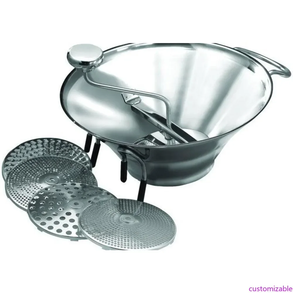 5-Quart Winco Stainless Steel Food Mill featuring 5 Graters
5-Quart Winco Stainless Steel Food Mill featuring 5 Graters