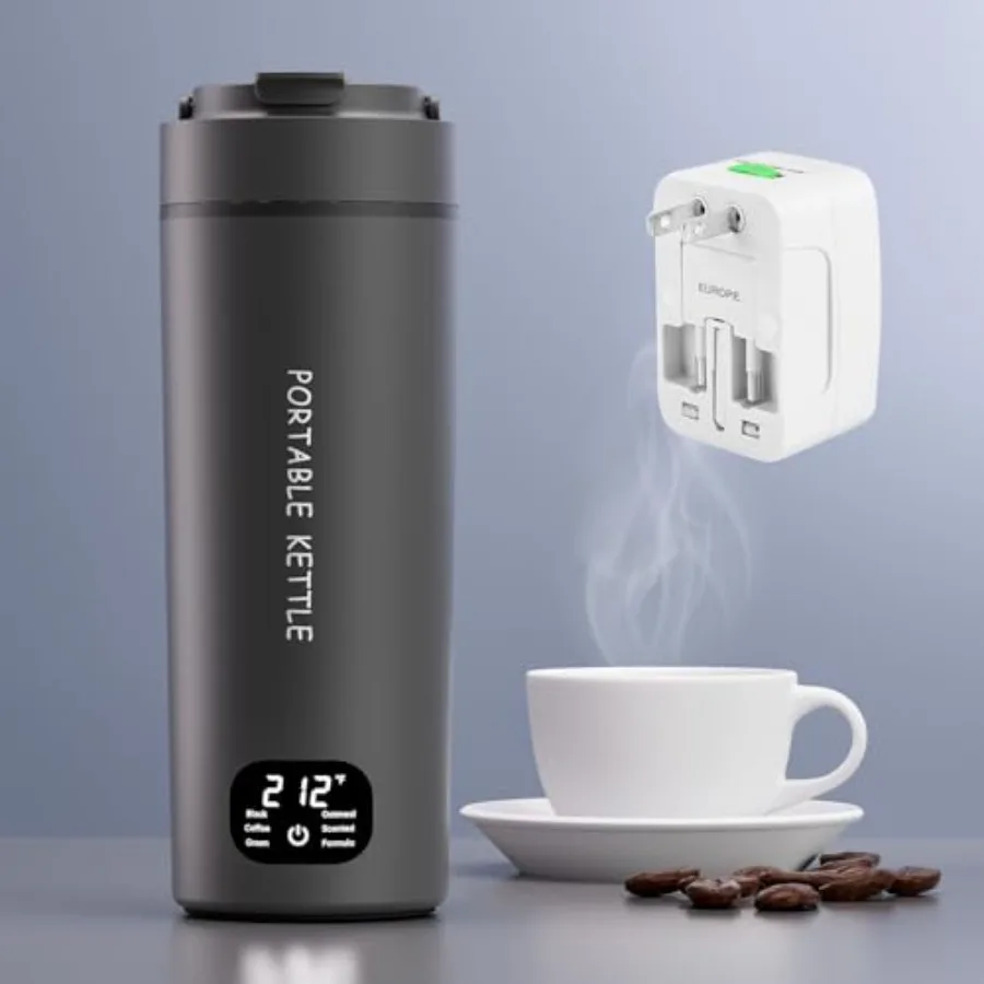 Dual Voltage Portable Electric Kettle Travel Hot Water for Tea, Coffee, 6 Temperature Controls and LCD Display, 316 Stainless S
Dual Voltage Portable Electric Kettle Travel Hot Water for Tea, Coffee, 6 Temperature Controls and LCD Display, 316 Stainless S