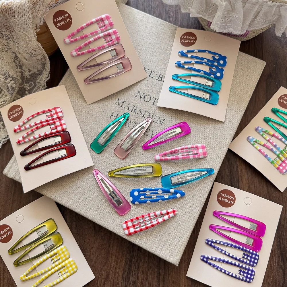 4pcs/set Colorful BB Hair Clips Polka Dot 6.5cm Bangs Hairrins Water Drop Hair Side Clips Children Professional Salon Hairpins
4pcs/set Colorful BB Hair Clips Polka Dot 6.5cm Bangs Hairrins Water Drop Hair Side Clips Children Professional Salon Hairpins