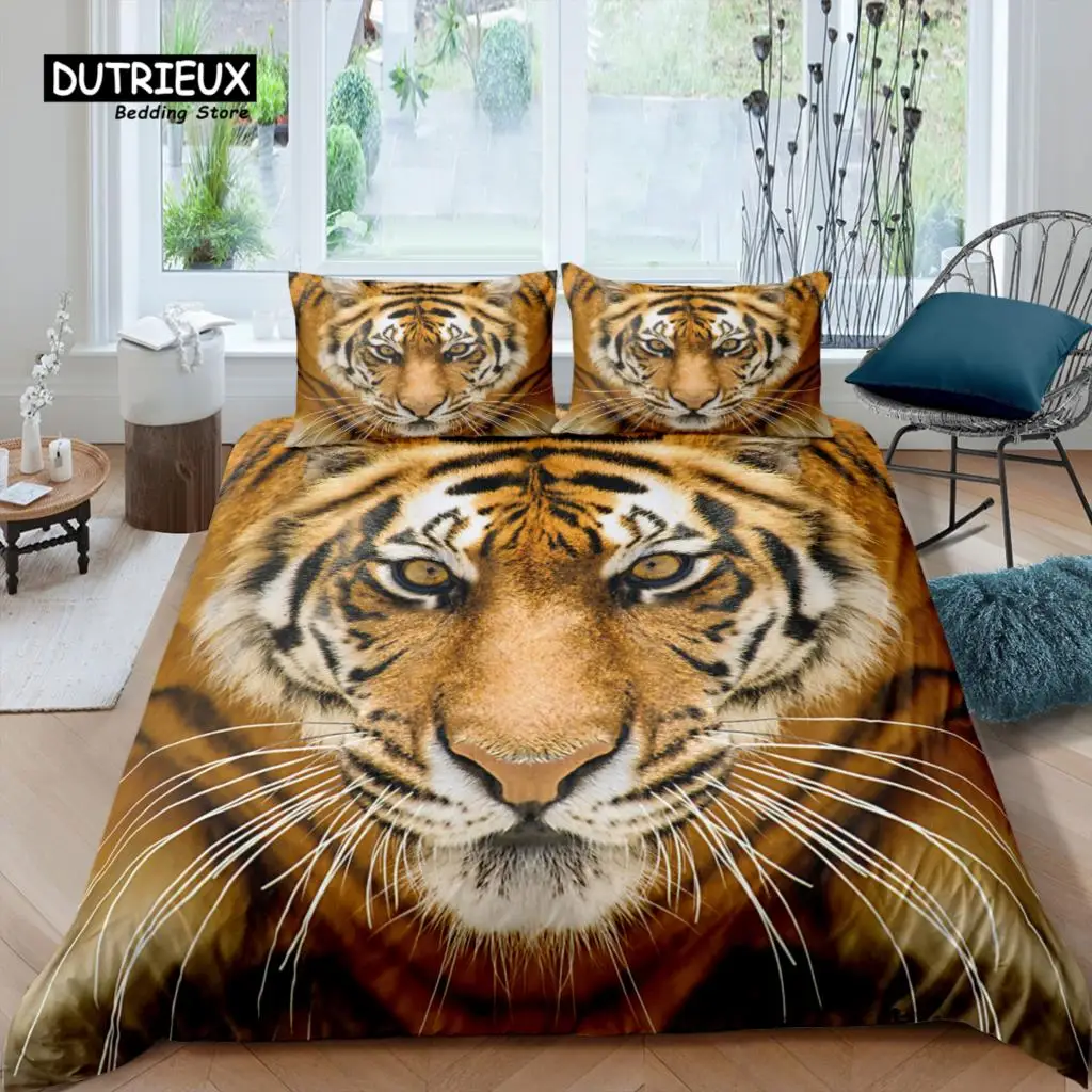Home Living Luxury 3D Tiger Bedding Set Animal Duvet Cover Pillowcase Queen and King EU/US/AU/UK Size Comforter Bedding
Home Living Luxury 3D Tiger Bedding Set Animal Duvet Cover Pillowcase Queen and King EU/US/AU/UK Size Comforter Bedding