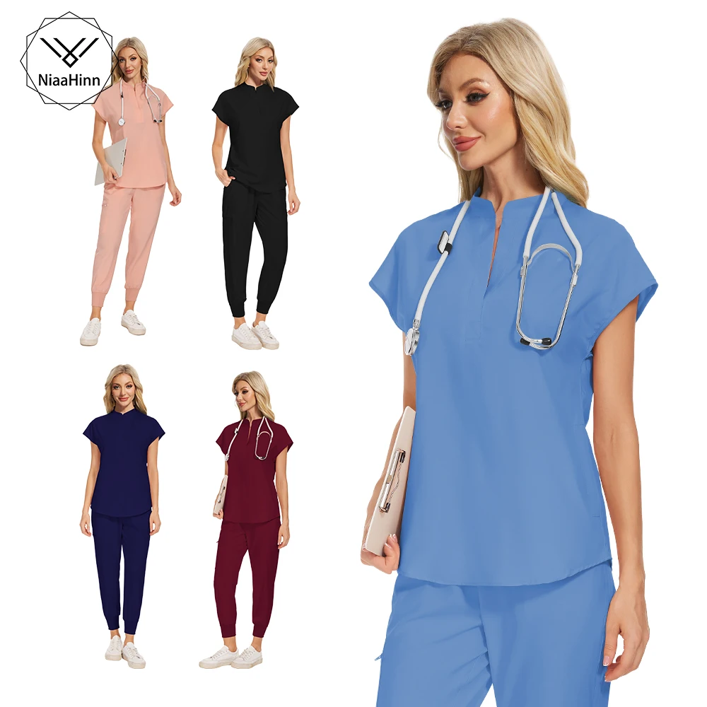 Niaahinn Surgical Uniforms Woman Dental Scrub Doctor Nursing Healthcare Elastic Scrub Spa Uniform Short Sleeved Top Joggers Sets
Niaahinn Surgical Uniforms Woman Dental Scrub Doctor Nursing Healthcare Elastic Scrub Spa Uniform Short Sleeved Top Joggers Sets