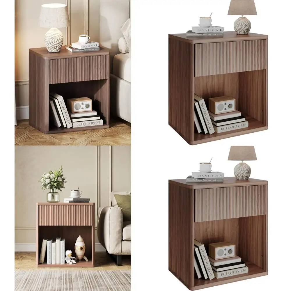 Mid Century Style Wood Nightstand with Drawer and Shelf, Brown Finish, Suitable for Bedroom, Living Room, Dorm, and Home Office
Mid Century Style Wood Nightstand with Drawer and Shelf, Brown Finish, Suitable for Bedroom, Living Room, Dorm, and Home Office