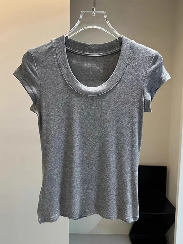 Футболка из чистого хлопка в рубчик для похудения, повседневная, удобная, базовая, летняя, в корейском стиле, прямого кроя
Футболка из чистого хлопка в рубчик для похудения, повседневная, удобная, базовая, летняя, в корейском стиле, прямого кроя