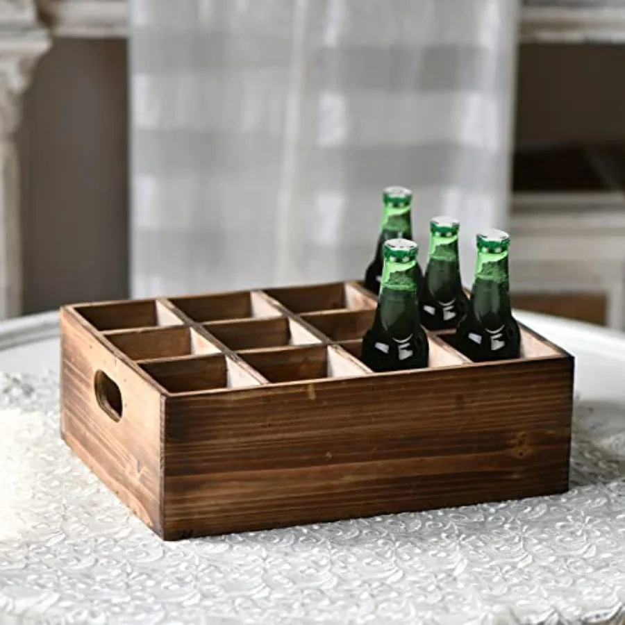 Farmhouse Wooden Storage Crate for Decoration 13 x 10 inches Rustic Small Beer Holder Wood Crate Box for Crafts with 12 Individ
Farmhouse Wooden Storage Crate for Decoration 13 x 10 inches Rustic Small Beer Holder Wood Crate Box for Crafts with 12 Individ