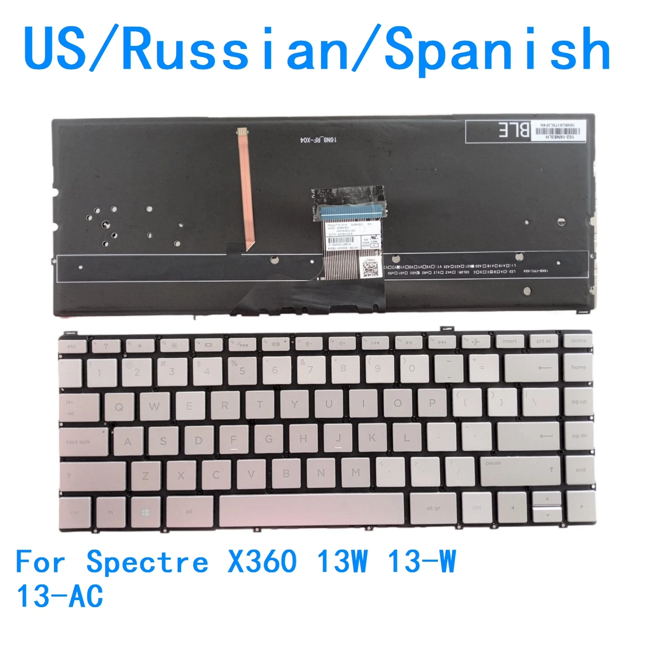 New US Russian Spanish language Backlit Keyboard For HP Spectre X360 13W 13-W 13-AC Notebook PC Replacement Keyboard
New US Russian Spanish language Backlit Keyboard For HP Spectre X360 13W 13-W 13-AC Notebook PC Replacement Keyboard