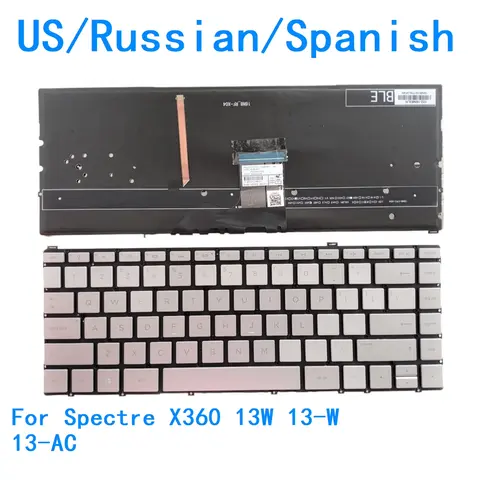 New US Russian Spanish language  Backlit Keyboard For HP Spectre X360 13W 13-W 13-AC Notebook PC Replacement Keyboard