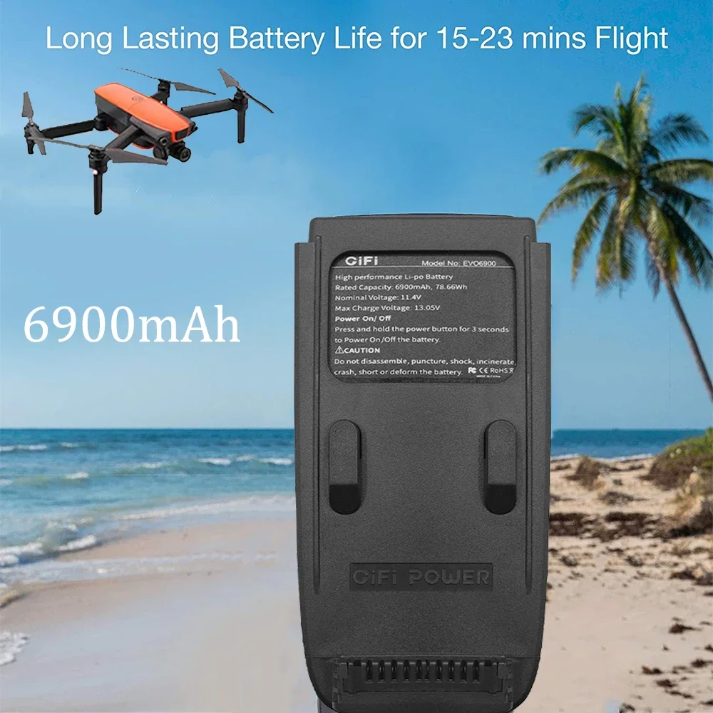 Hight Quality 11.4V 6900mah LiHV Battery for Autel EVO Drone Rechageable Replacement Intelligent Flight Battery Drone Accessory
Hight Quality 11.4V 6900mah LiHV Battery for Autel EVO Drone Rechageable Replacement Intelligent Flight Battery Drone Accessory
