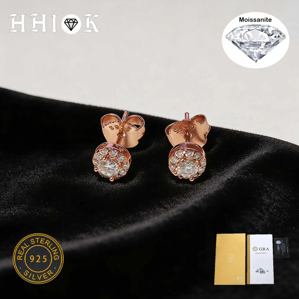 925 Sterling Silver Sparkling VVS1 Moissanite Earrings With Iced Out Round Cut Design Paired With GRA Certificate Fine Jewelry
925 Sterling Silver Sparkling VVS1 Moissanite Earrings With Iced Out Round Cut Design Paired With GRA Certificate Fine Jewelry