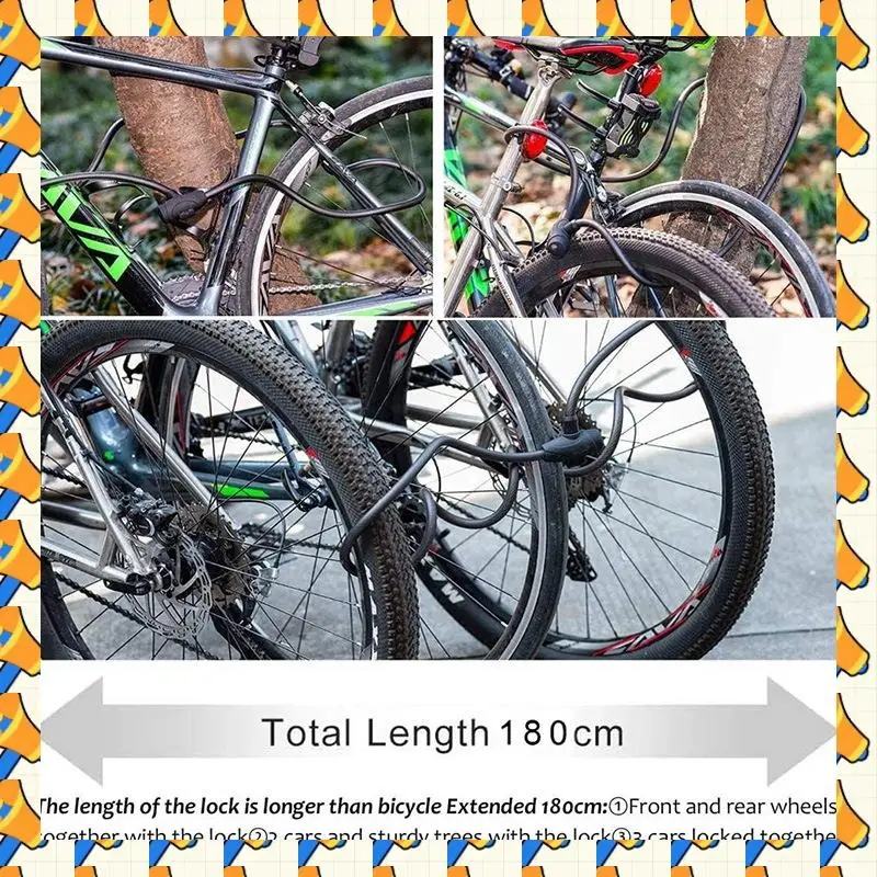 ABYB Anti-Theft Spiral Cable Lock,Bicycle Lock With Key, Bike Padlock 180 Cm Bicycle Accessories
ABYB Anti-Theft Spiral Cable Lock,Bicycle Lock With Key, Bike Padlock 180 Cm Bicycle Accessories