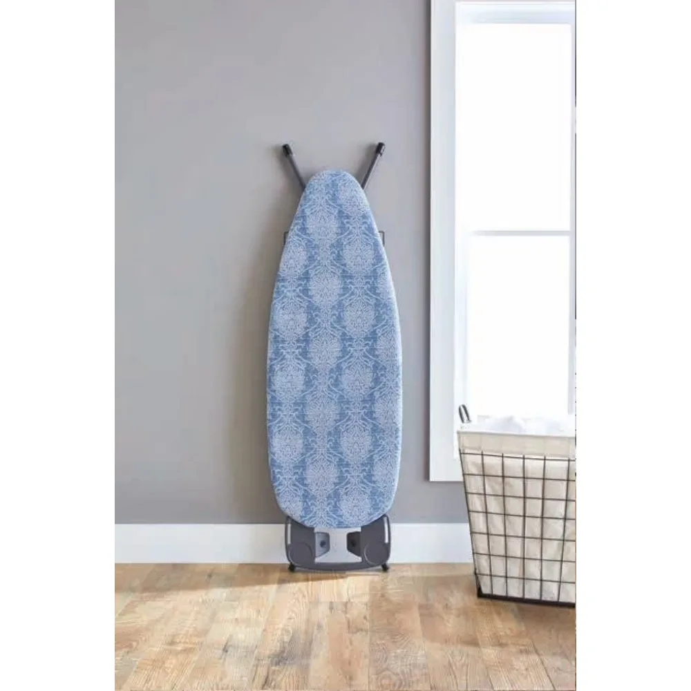 Reversible Ironing Board Cover Scorch Resistant Multicolor Damask Blue Gray Pattern to Solid Blue Cotton Recycled Polyester Felt Padded Cover 18 x 54 Inches
Reversible Ironing Board Cover Scorch Resistant Multicolor Damask Blue Gray Pattern to Solid Blue Cotton Recycled Polyester Felt Padded Cover 18 x 54 Inches