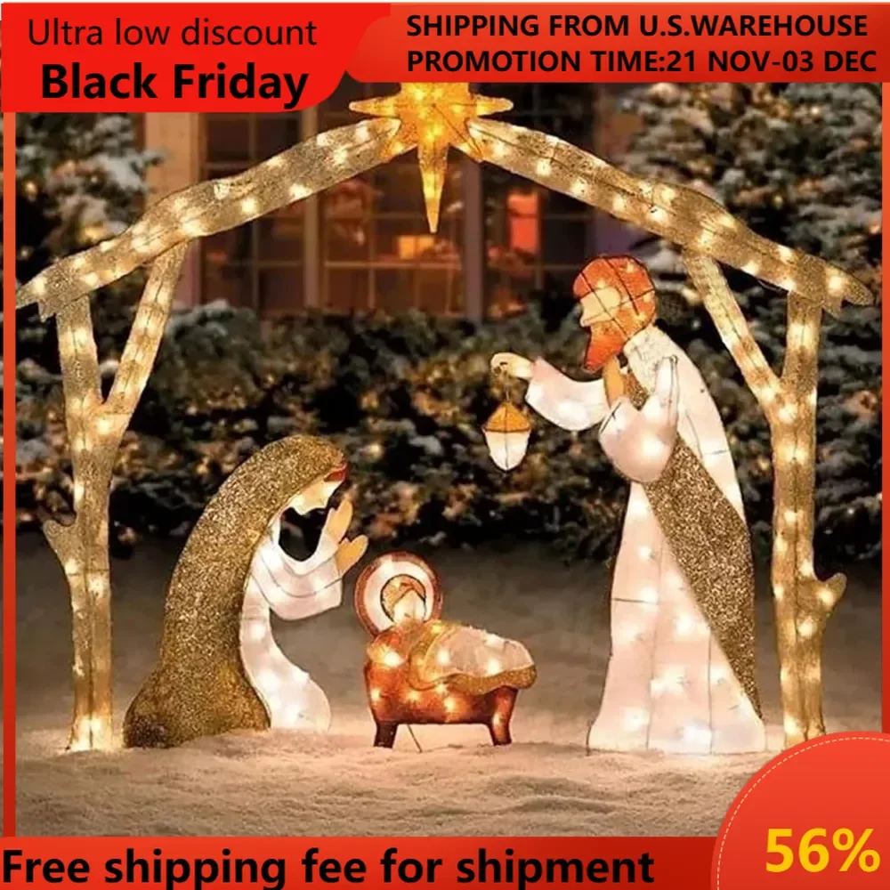 5FT Christmas Decorations Lighted Outdoor Nativity Scene Christmas Holy Family Nativity Scene Set with 175 Led Lights Christmas
5FT Christmas Decorations Lighted Outdoor Nativity Scene Christmas Holy Family Nativity Scene Set with 175 Led Lights Christmas