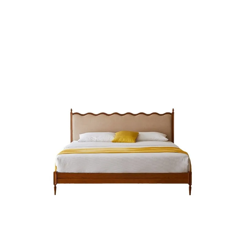 #Solid Cherry Wood Bed with Leather Upholstered Headboard Minimalist Natural Log Color Design for Master Bedrooms
#Solid Cherry Wood Bed with Leather Upholstered Headboard Minimalist Natural Log Color Design for Master Bedrooms