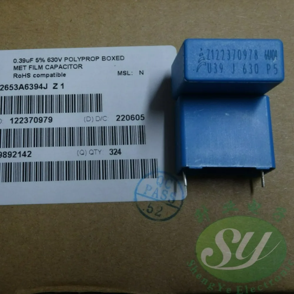 5pcs/lot EPCOS 0.39uf 630V 390nF u39 394 Brand New 22mm Film Capacitor B32653A6394J
5pcs/lot EPCOS 0.39uf 630V 390nF u39 394 Brand New 22mm Film Capacitor B32653A6394J