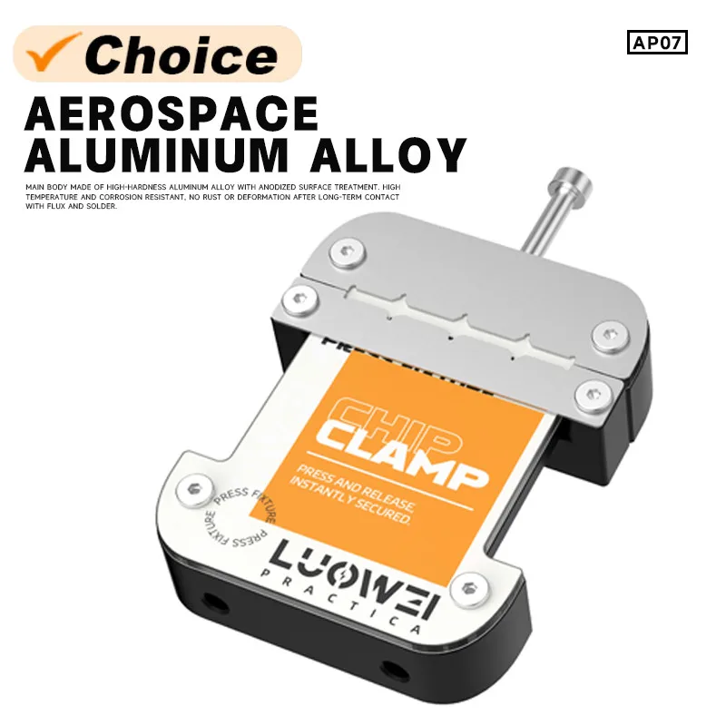 LUOWEI LW-AP07 Chip Fixing Clamp Double Rebound Springs No Chip Crack No Pin Breakage For Glue Removal Tin Cleaning Welding
LUOWEI LW-AP07 Chip Fixing Clamp Double Rebound Springs No Chip Crack No Pin Breakage For Glue Removal Tin Cleaning Welding