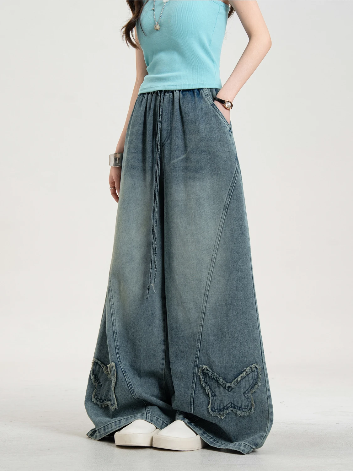 Sweet Cool Little Sister Casual Loose Straight Leg Jeans Women Summer Vintage Patchwork Embellished Wide Leg Jeans
Sweet Cool Little Sister Casual Loose Straight Leg Jeans Women Summer Vintage Patchwork Embellished Wide Leg Jeans