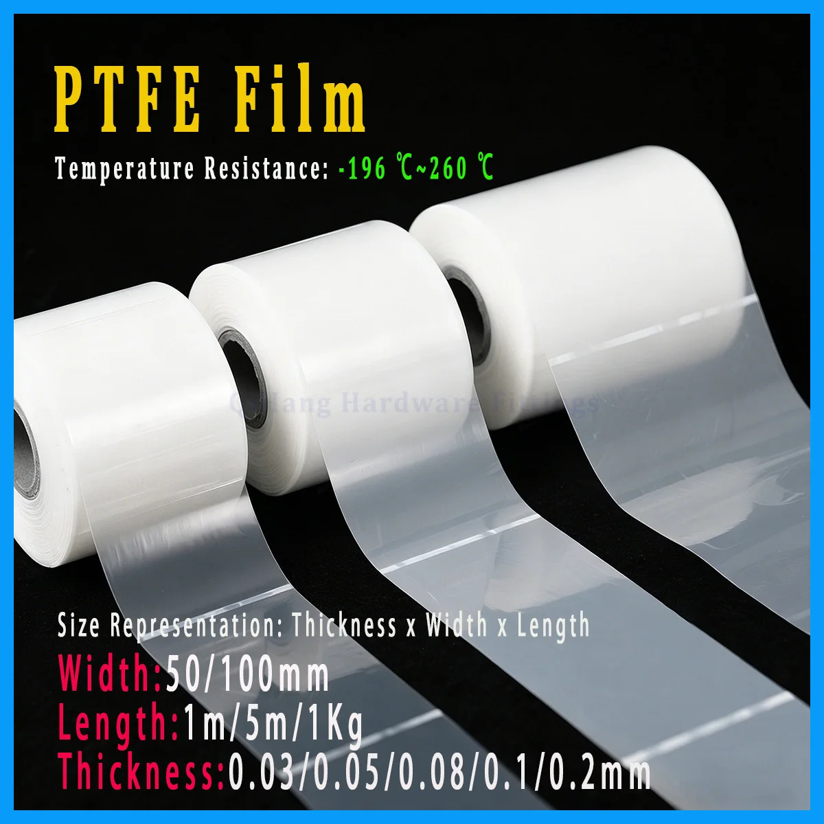 PTFE Polytetrafluoroethylene Film, 0.03-0.2mm Thick, -196℃ to 260℃ High Temp Resistant Insulation Sealing Film
PTFE Polytetrafluoroethylene Film, 0.03-0.2mm Thick, -196℃ to 260℃ High Temp Resistant Insulation Sealing Film