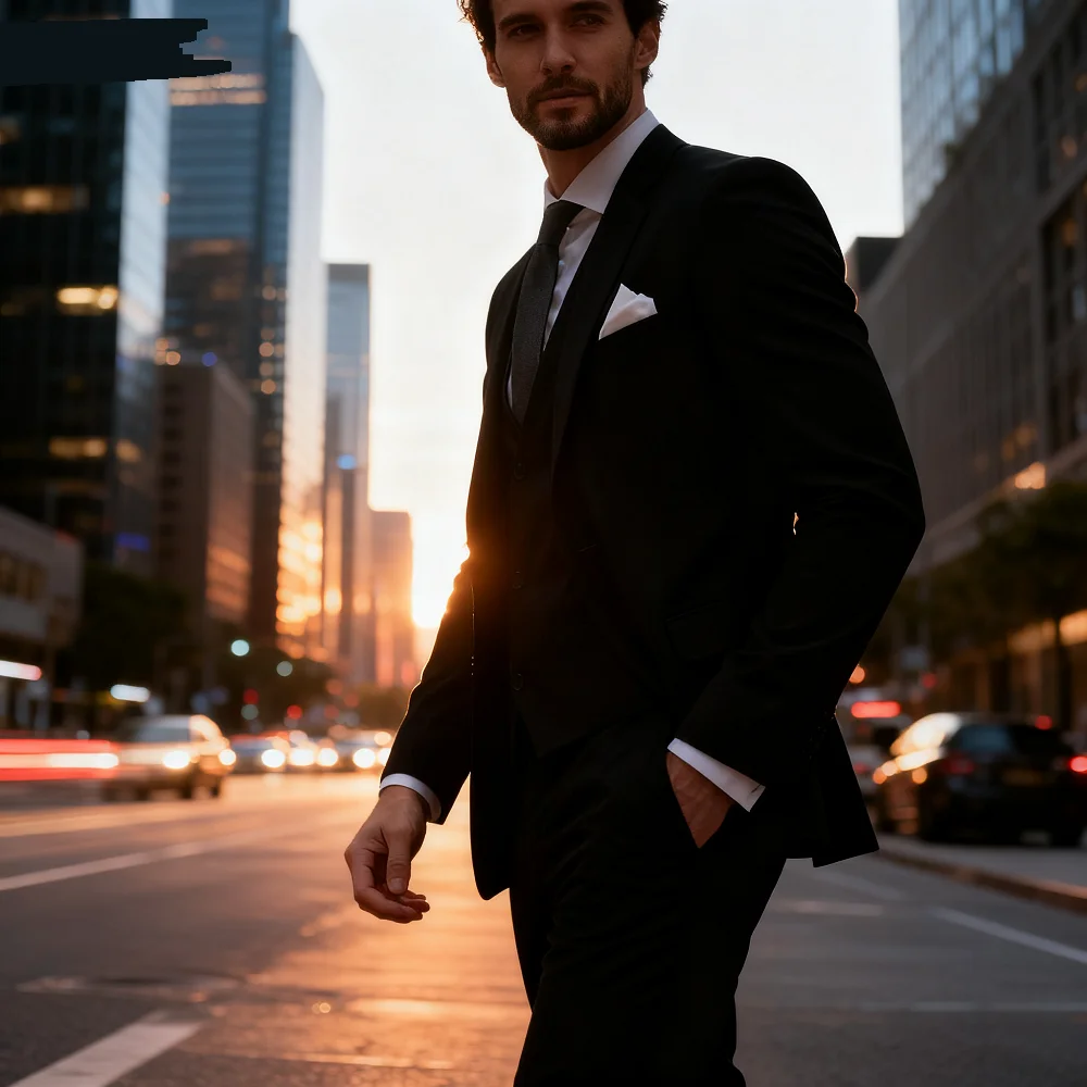 Men's Fitted 3-Piece Dinner Wedding Tuxedo Two-Button Notch Lapel Jacket Vest And Pants for Formal Occasions
Men's Fitted 3-Piece Dinner Wedding Tuxedo Two-Button Notch Lapel Jacket Vest And Pants for Formal Occasions