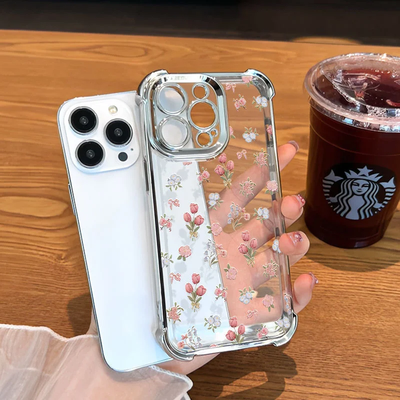 Chrome Plating Hybrid Case for iPhone 16 Pro 15 14 13 12 11 Pro Max Plus Transparent Bumper Protection Camera Guard Flower Cover
Chrome Plating Hybrid Case for iPhone 16 Pro 15 14 13 12 11 Pro Max Plus Transparent Bumper Protection Camera Guard Flower Cover