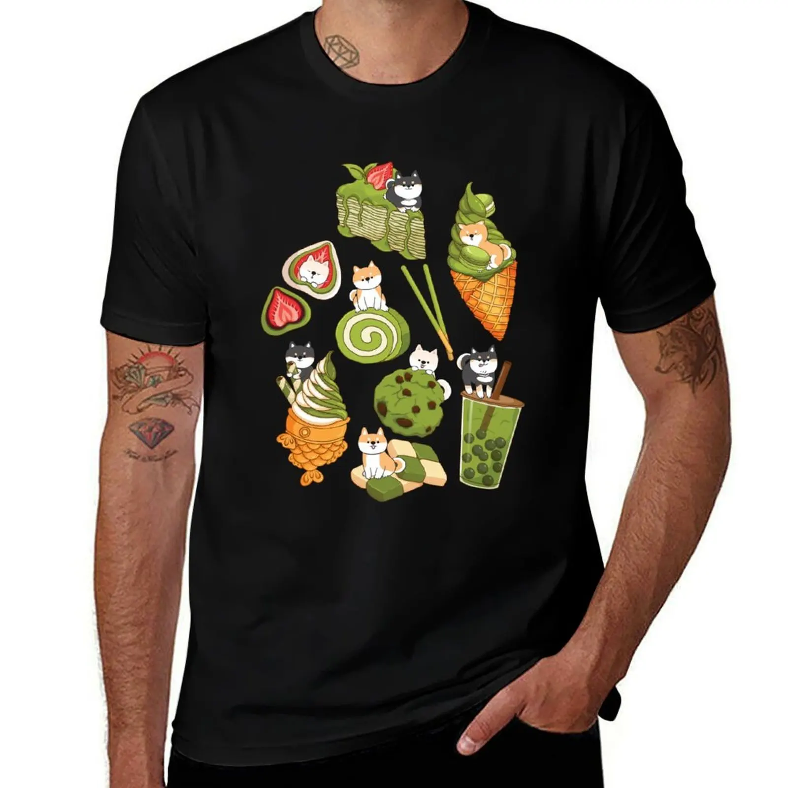 Kawaii Shiba Inu with Matcha Taiyaki Bubble Tea Cake Ice Cream - Pink T-Shirt t shirt man casual T-Shirt
Kawaii Shiba Inu with Matcha Taiyaki Bubble Tea Cake Ice Cream - Pink T-Shirt t shirt man casual T-Shirt