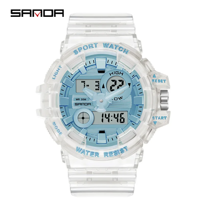 SANDA 3100 Fashion Men's Electronic Watch Sports Creative Transparent Strap Luminous Calendar Waterproof Digital Watches for Men
SANDA 3100 Fashion Men's Electronic Watch Sports Creative Transparent Strap Luminous Calendar Waterproof Digital Watches for Men