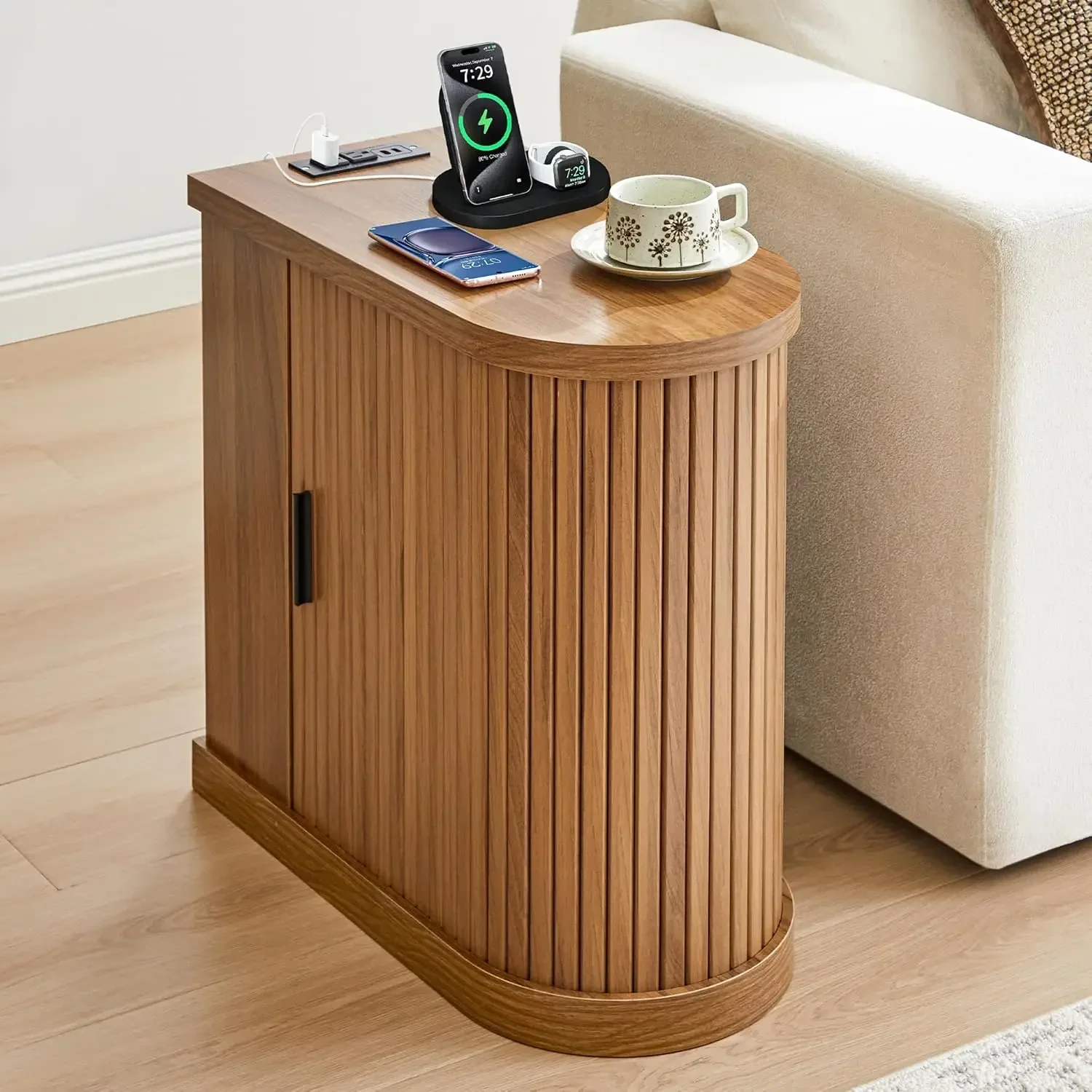 Walnut Curved Fluted Narrow Side Table Skinny Nightstand With Charging Station Door Shelf Small Spaces Bedroom Living Room Mid C
Walnut Curved Fluted Narrow Side Table Skinny Nightstand With Charging Station Door Shelf Small Spaces Bedroom Living Room Mid C